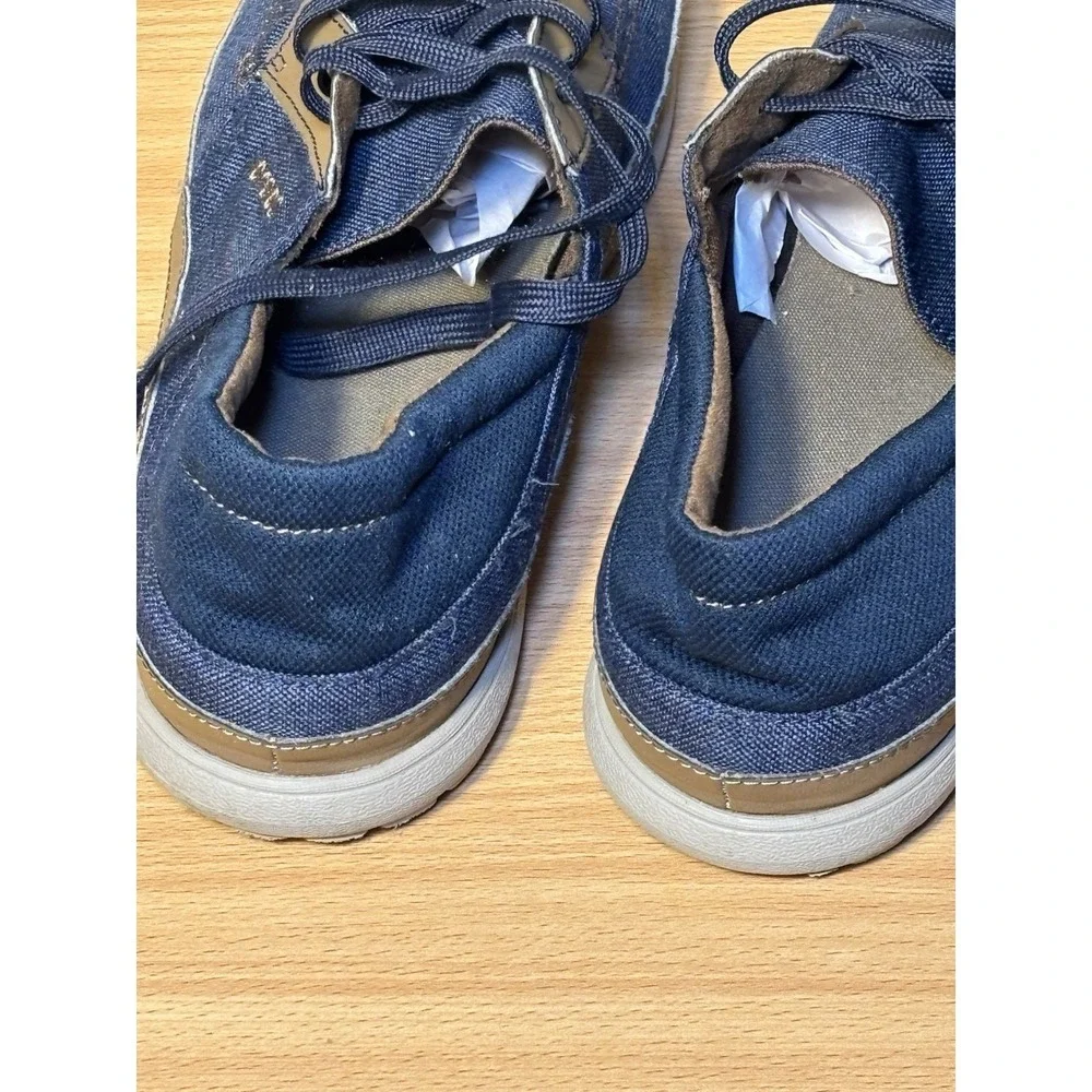 Crocs Santa Cruz Loafers Men's Size 13 Blue Canvas Casual Lace Up Comfort Shoes